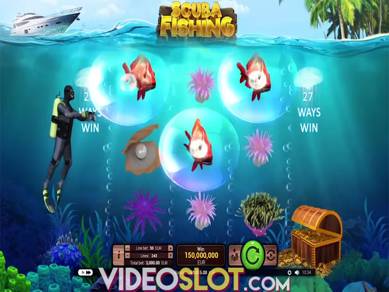 Скриншот слота Scuba Fishing от Real Time Gaming