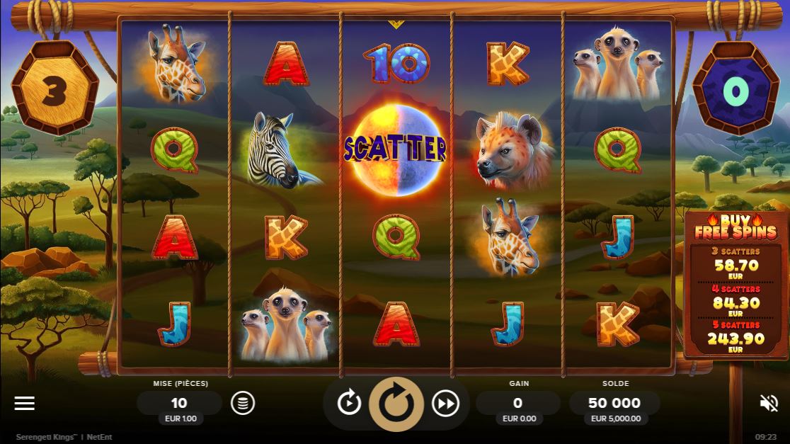 Скриншот слота Serengeti Kings: игровой автомат от NetEnt