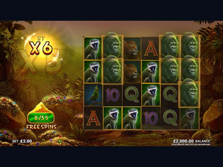 Скриншот слота Silverback Multiplier Mountain от Just For The Win