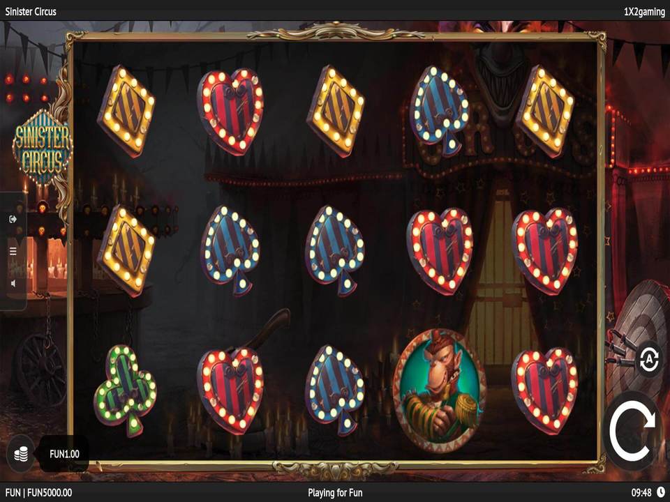 Скриншот слота Sinister Circus от 1x2 Gaming
