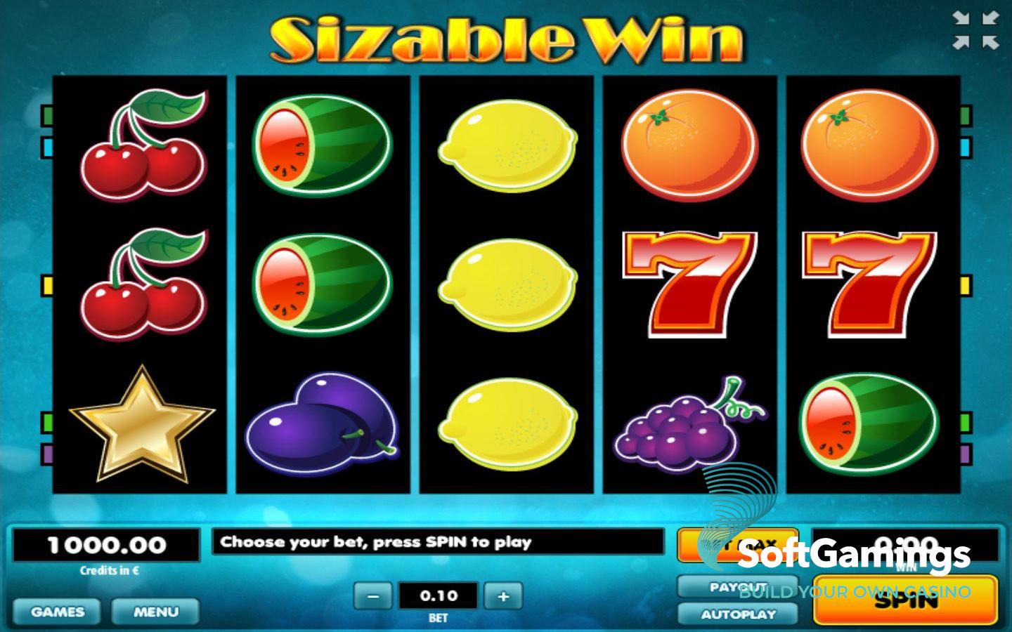 Скриншот слота Sizable Win от Tom Horn Gaming