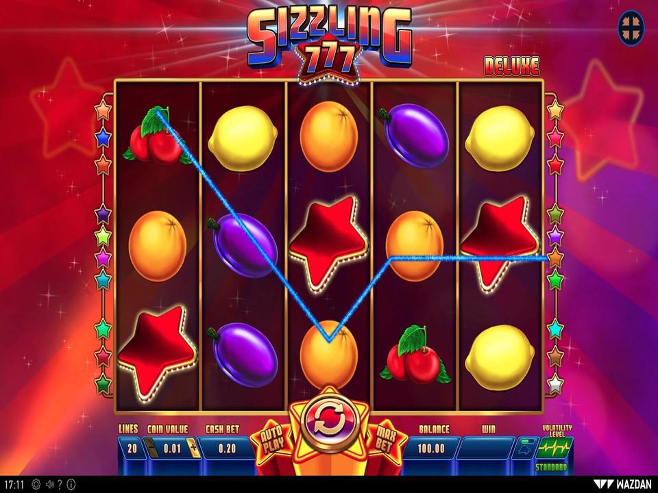 Скриншот слота Sizzling 777 Deluxe от Wazdan