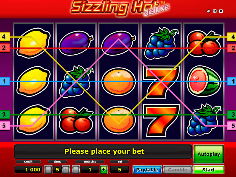 Скриншот слота Sizzling Hot Deluxe от Novomatic