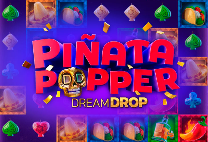 Pinata Popper Dream Drop - игровой интерфейс слота с пиньяти и сладостями