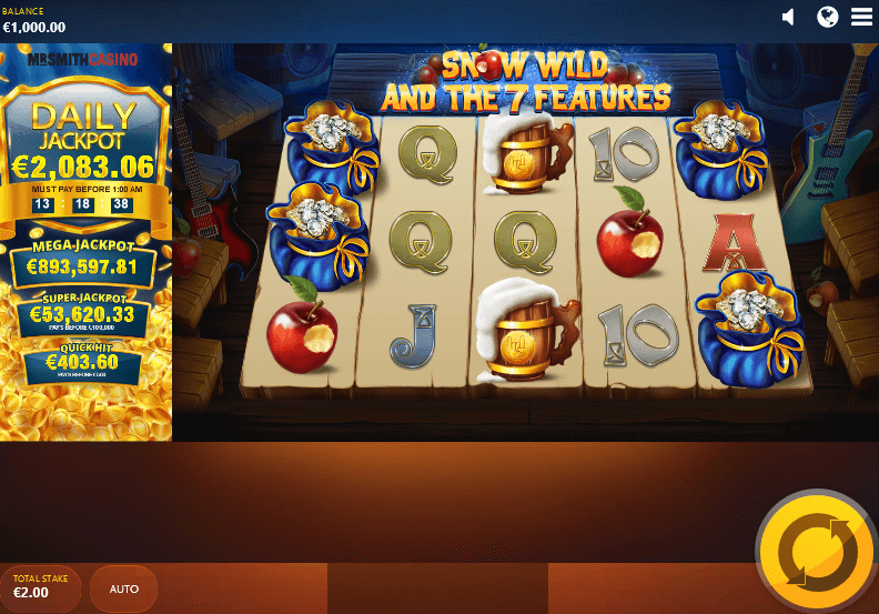 Скриншот слота Snow Wild And The 7 Features от Red Tiger Gaming