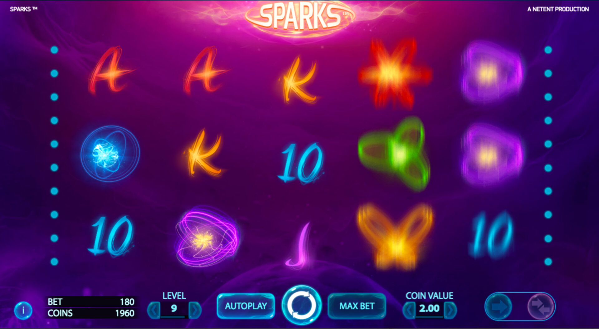 Скриншот слота Sparks от NetEnt