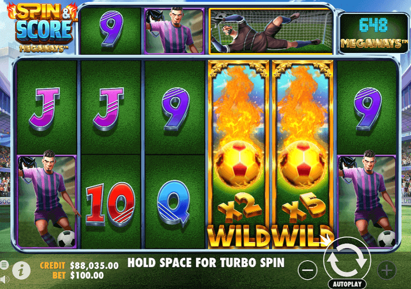 Скриншот слота Spin & Score MegaWays от Pragmatic Play