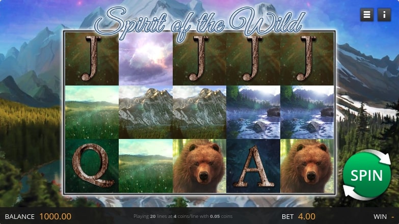 Скриншот слота Spirit of the Wild от Saucify (BetOnSoft)