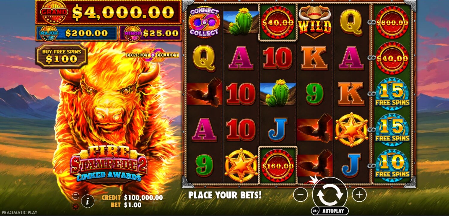 Скриншот слота Stampede от Betsoft