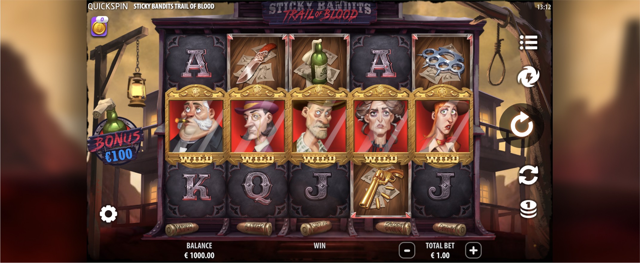 Скриншот слота Sticky Bandits: Trail of Blood от Quickspin