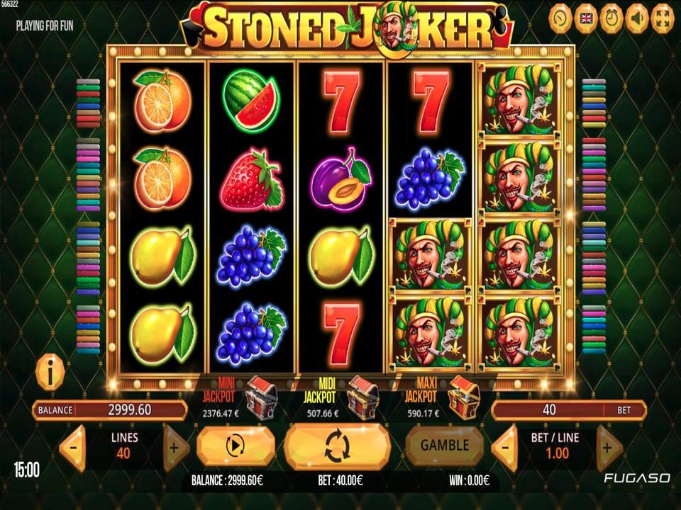 Скриншот слота Обзор игрового автомата Stoned Joker от Fugaso