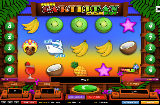 Скриншот слота Super Caribbean Cashpot от 1x2 Gaming