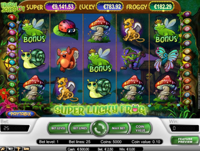 Скриншот слота Super Lucky Frog от NetEnt