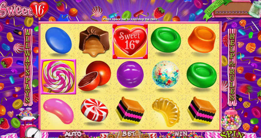 Скриншот слота Sweet 16 от Real Time Gaming