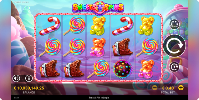 Скриншот слота Sweet Spins 20 от 1Spin4Win