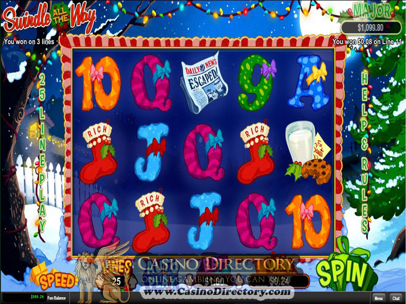 Скриншот слота Swindle All the Way: Новый год и криминал от Real Time Gaming