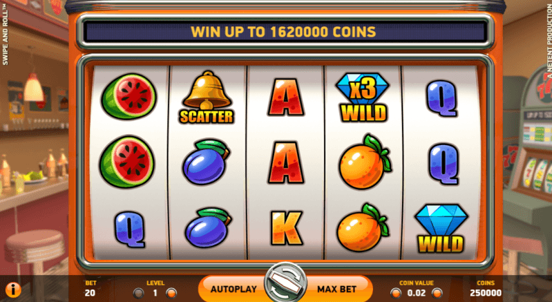 Скриншот слота Swipe and Roll от NetEnt