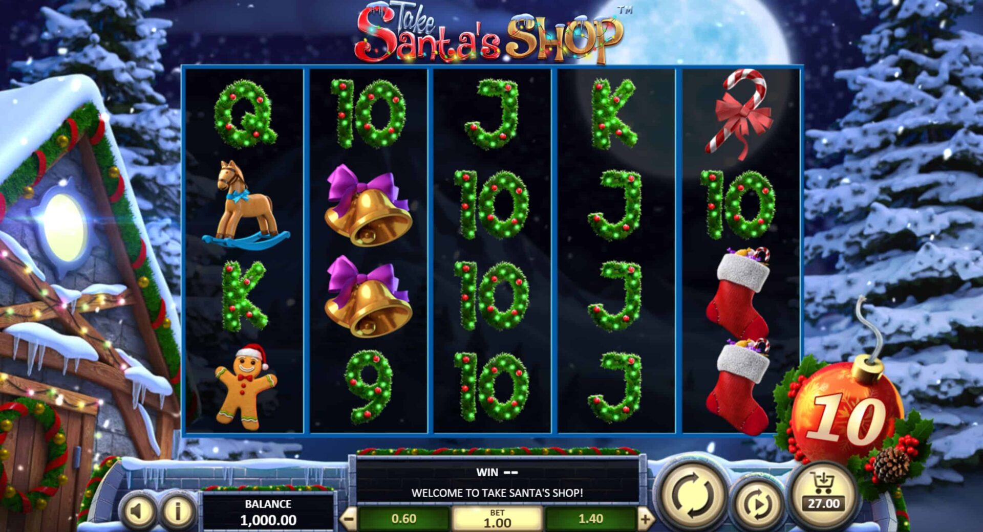 Скриншот слота Take Santa’s Shop от Betsoft