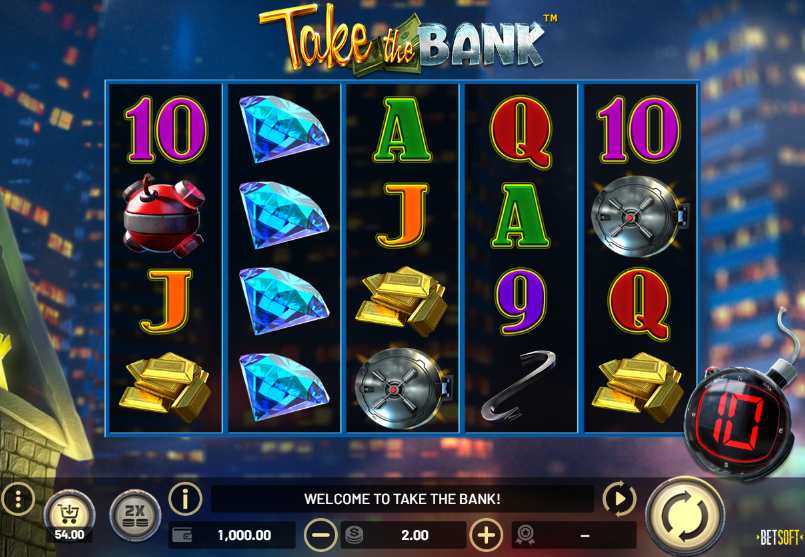 Скриншот слота Take The Bank: Обзор игрового автомата от Betsoft