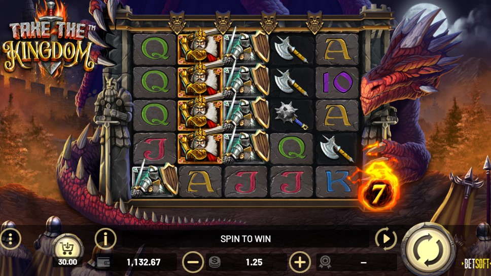 Скриншот слота Take The Kingdom от Betsoft