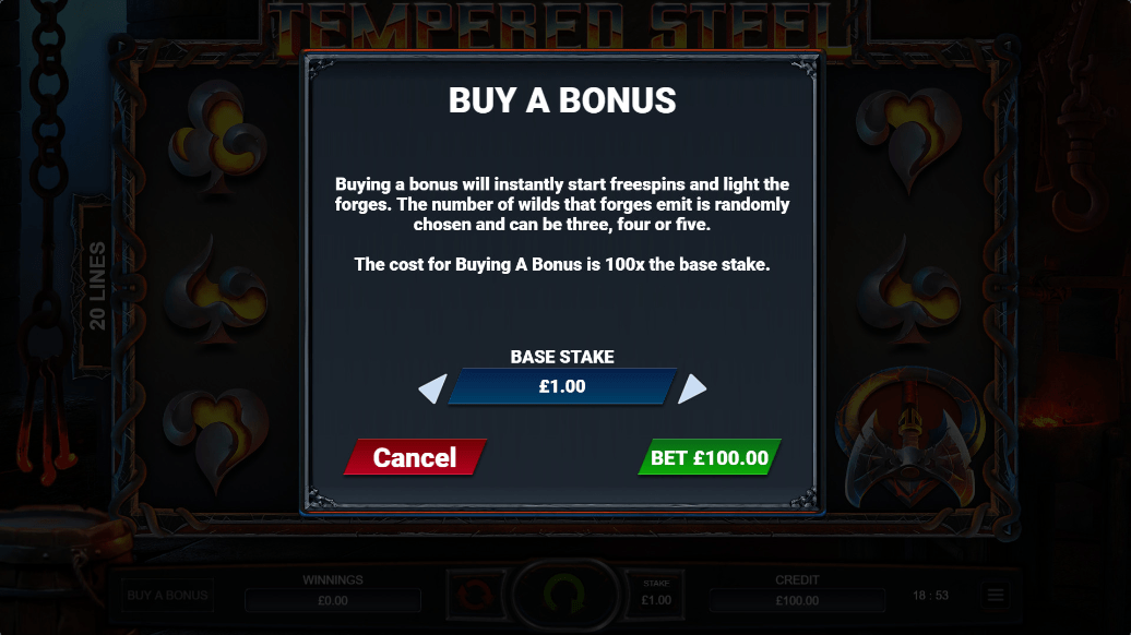 Скриншот слота Tempered Steel от Bulletproof Games