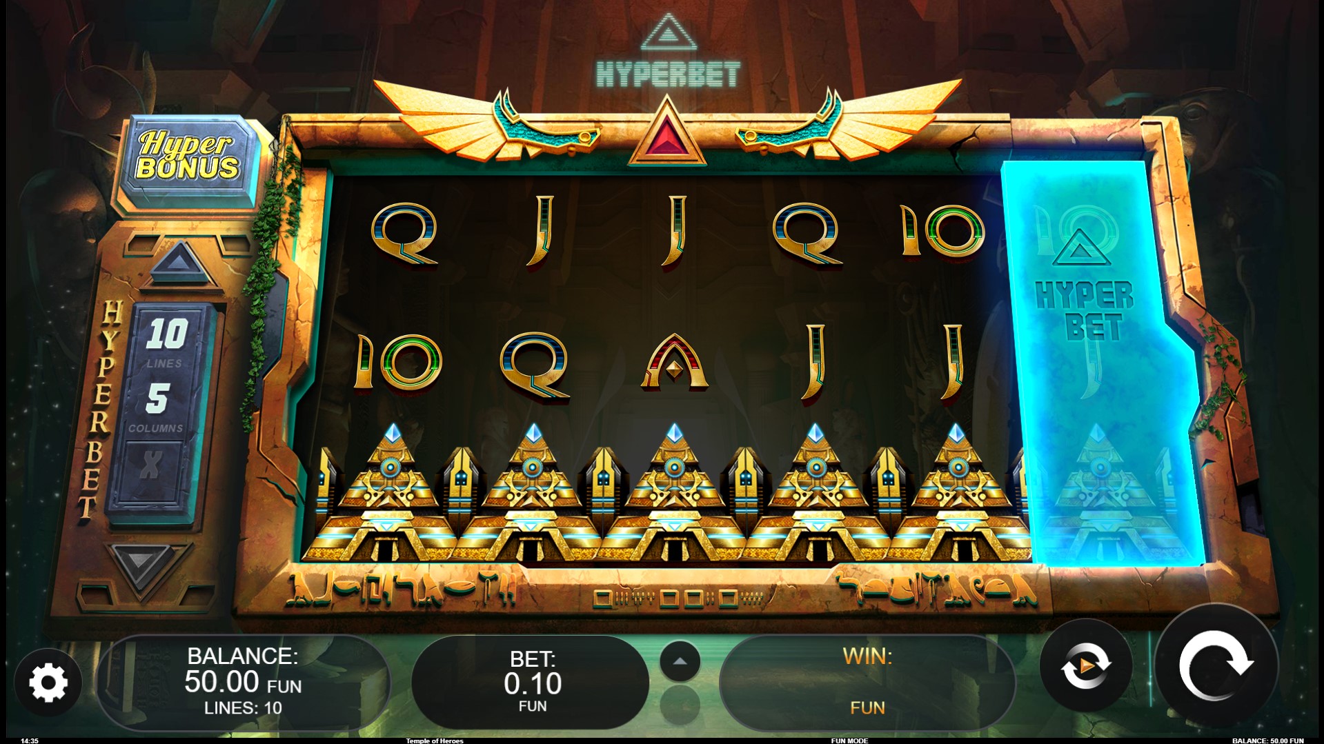 Скриншот слота Temple Of Heroes от Kalamba Games