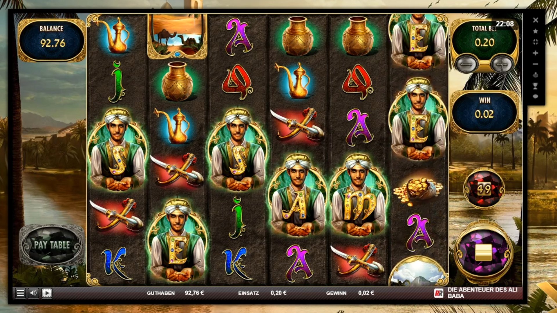 Скриншот слота The Adventures of Ali Baba от Red Rake Gaming