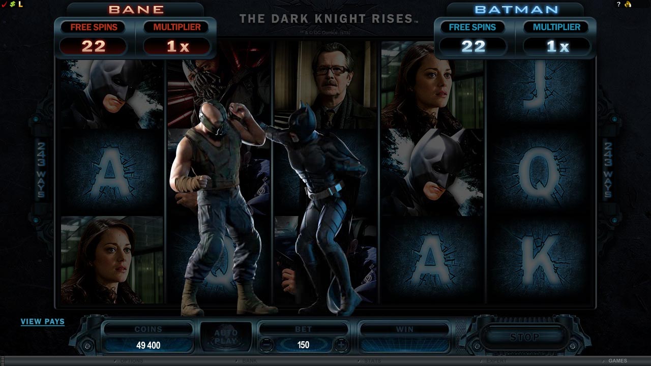 Скриншот слота The Dark Knight Rises от Microgaming