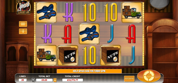Скриншот слота The Elephant Gang от Adoptit Publishing