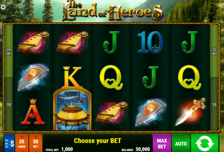 Скриншот слота The Land of Heroes от Gamomat