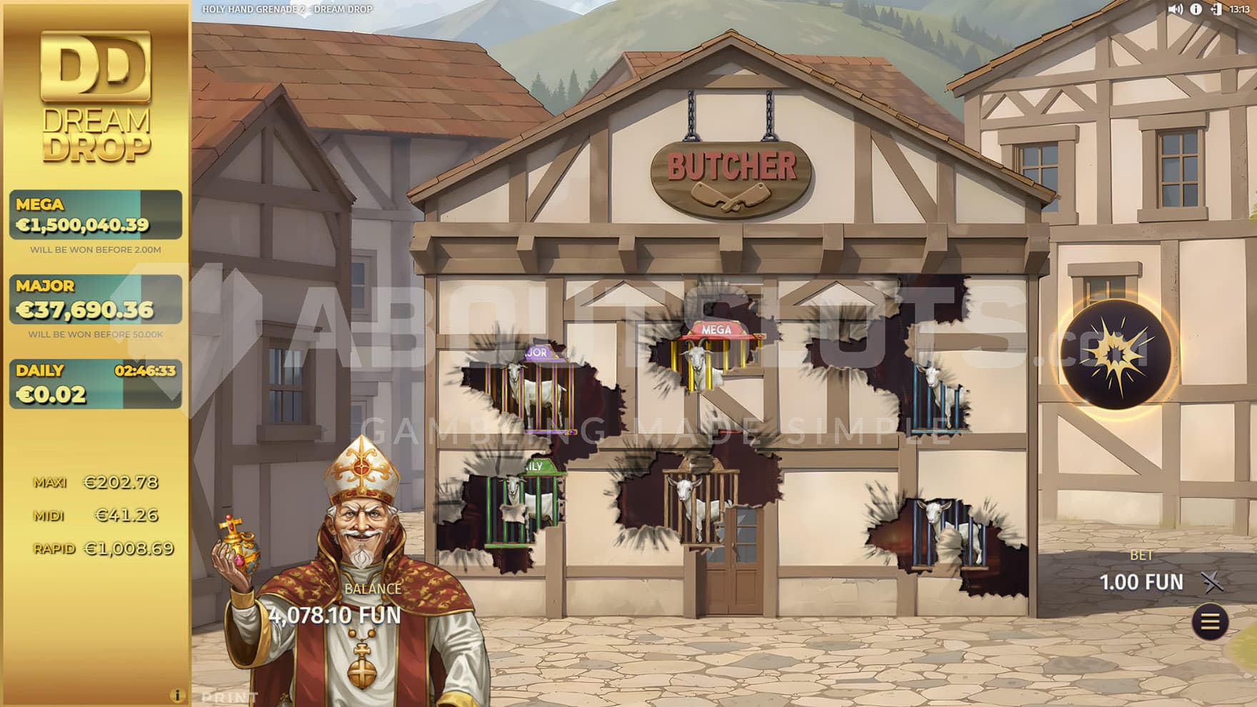 Скриншот слота The Last Drop Golden Grenade от Skyrocket Entertainment