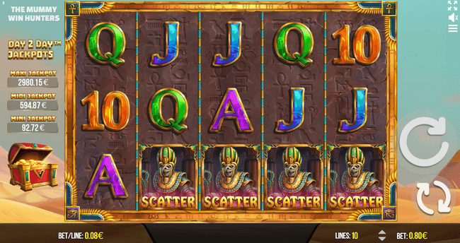 Скриншот слота The Mummy Win Hunters от Fugaso