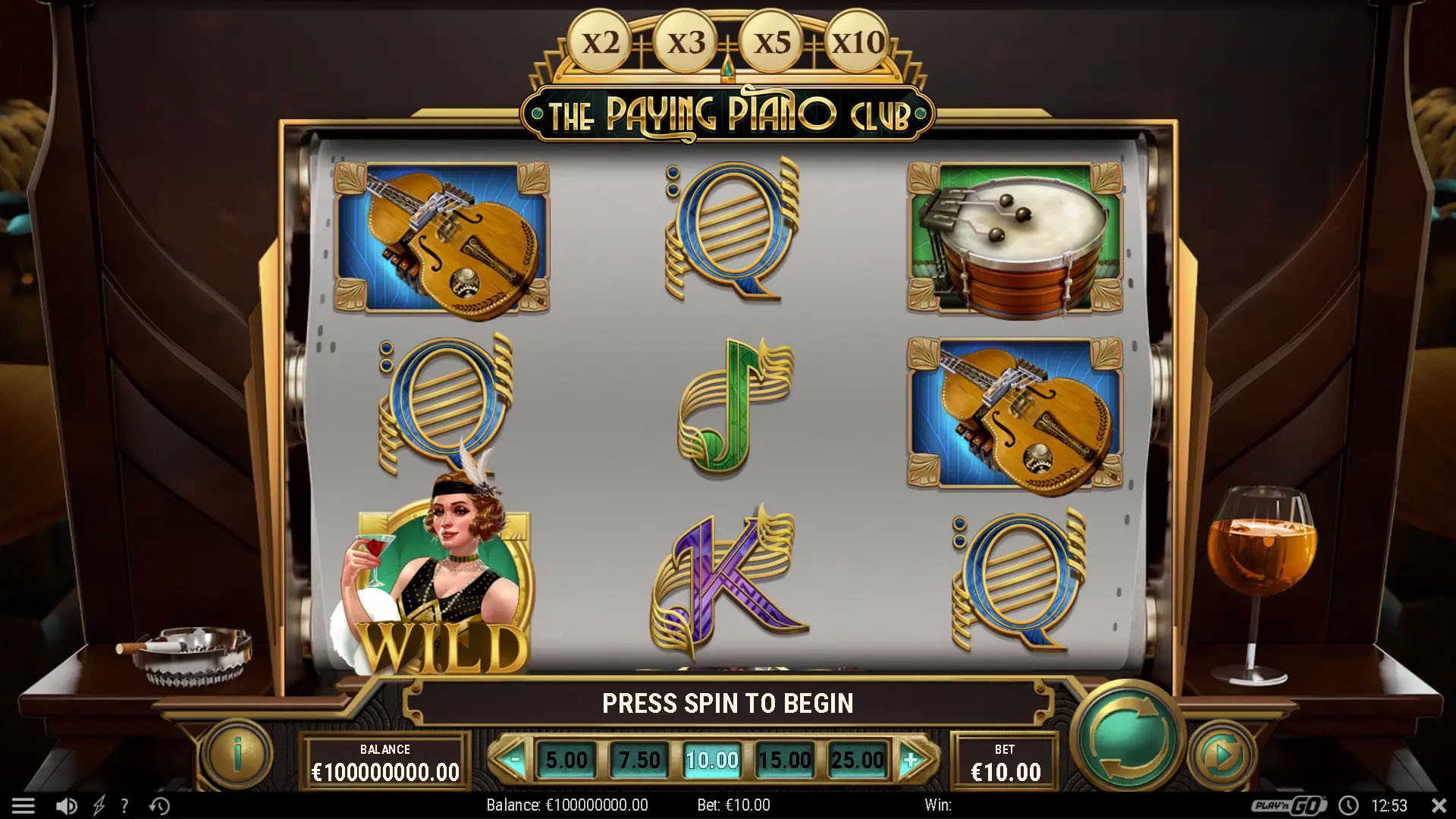 Скриншот слота The Paying Piano Club от Play'n GO