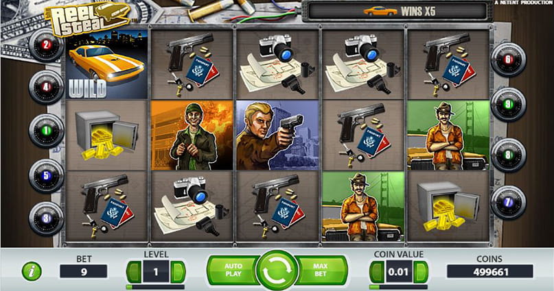 Скриншот слота The Reel Steal от NetEnt