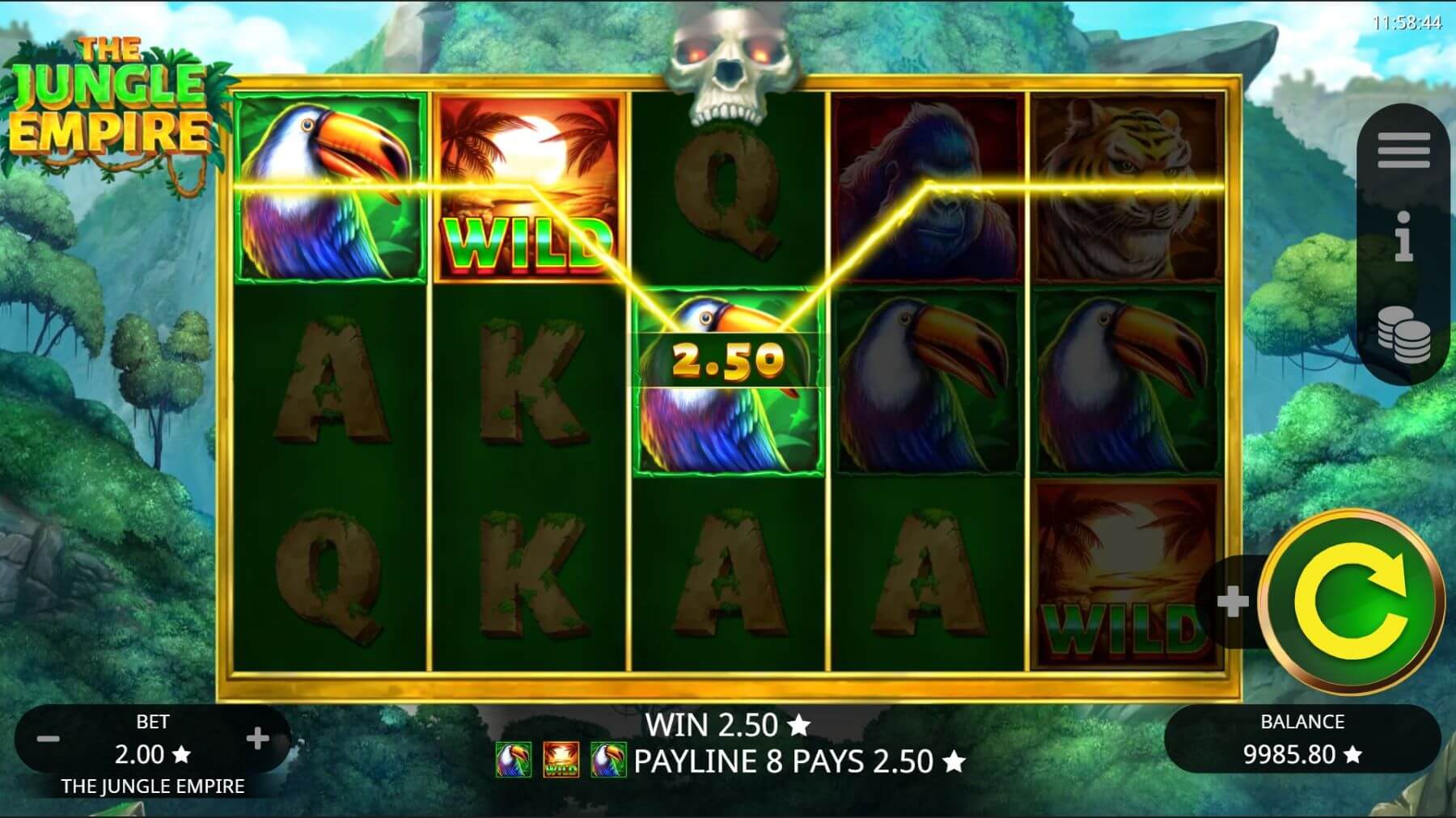 Скриншот слота The Jungle Empire от Booming Games