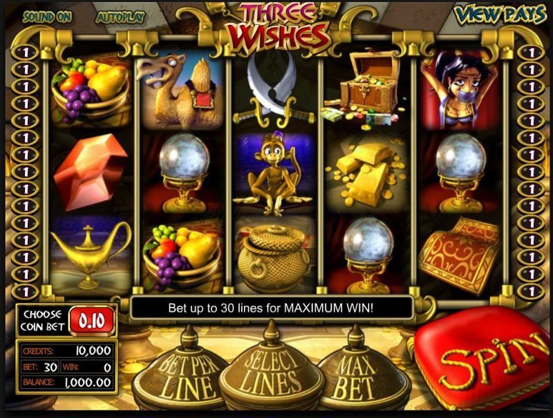 Скриншот слота Three Wishes от Betsoft