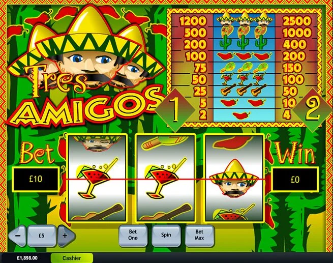 Скриншот слота Three Amigos от Playtech