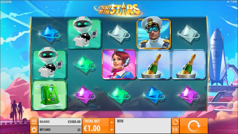 Скриншот слота Quickspin: Игровой автомат Ticket to the Stars Фантастика от Quickspin