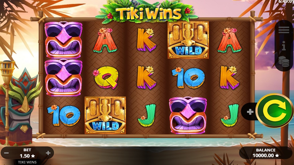 Скриншот слота Tiki Wins от Booming Games