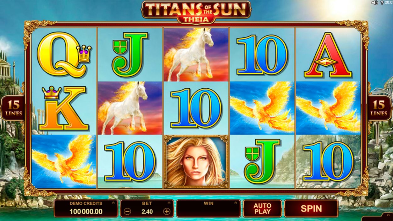 Скриншот слота Titans of the Sun: Theia от Microgaming (Apricot)