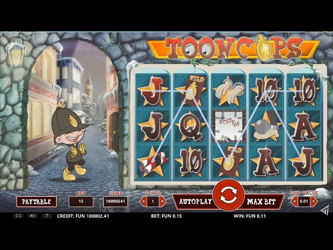 Скриншот слота Tooncops от Gamshy