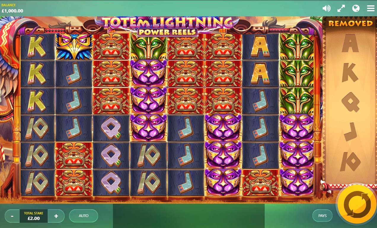 Скриншот слота Totem Lightning Power Reels от Red Tiger Gaming