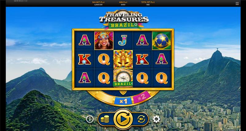 Скриншот слота Traveling Treasures Brazil от OneTouch