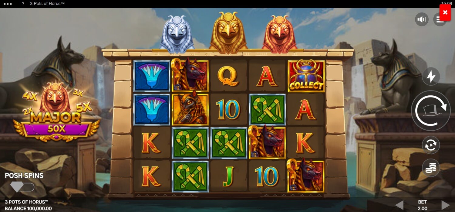 Скриншот слота Treasure of Horus от Iron Dog Studio