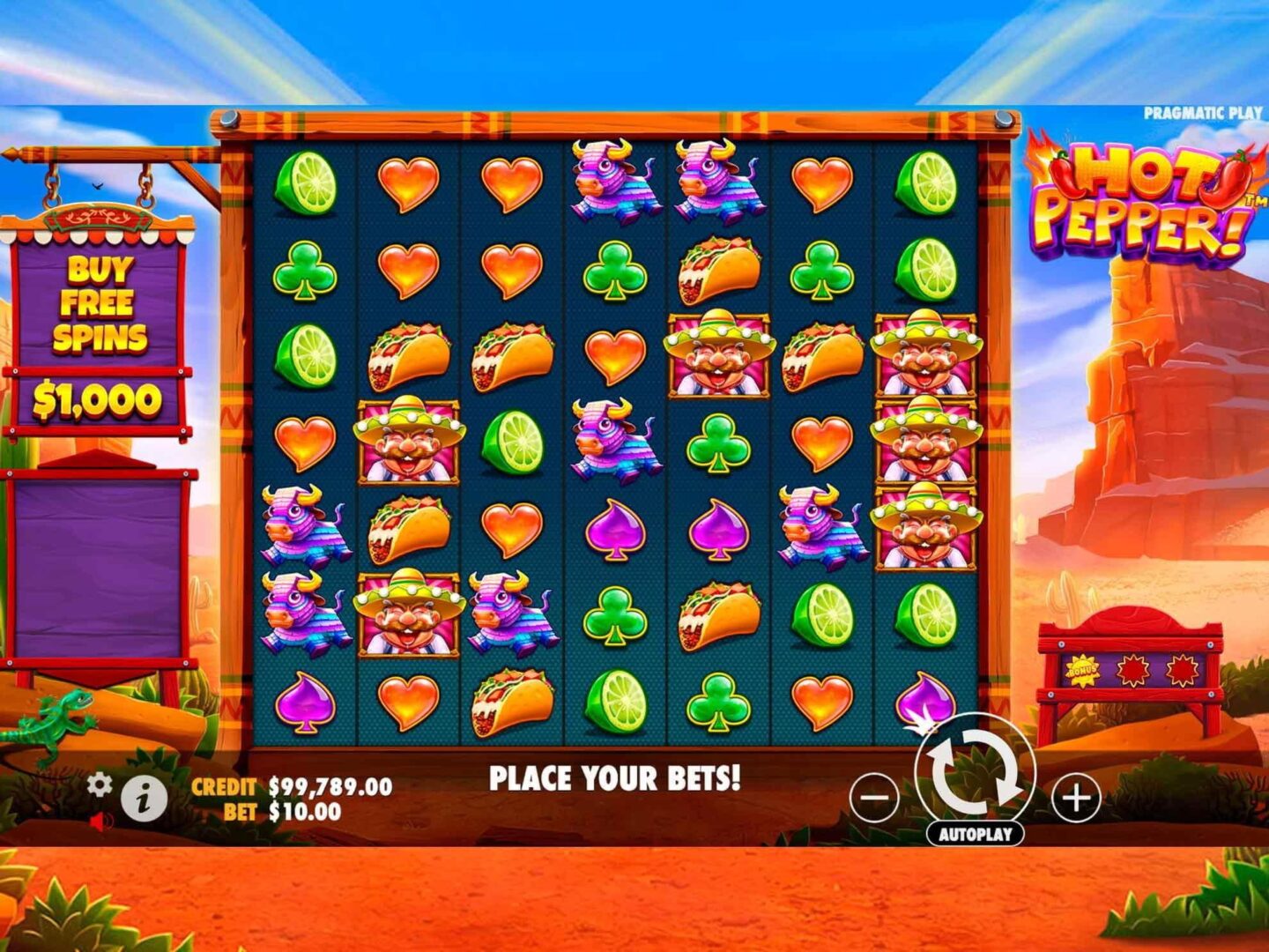 Скриншот слота Triple X Hot Pepper от Belatra Games