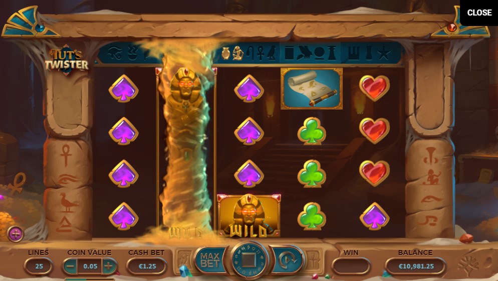 Скриншот слота Tut’s Twister от Yggdrasil Gaming