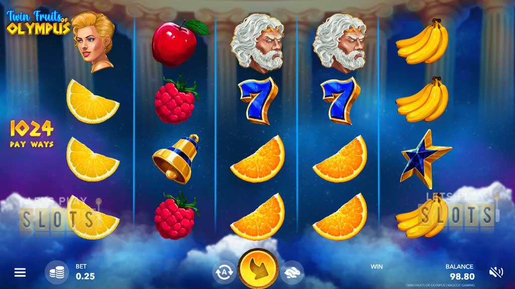 Скриншот слота Twin Fruits of Olympus от Mascot Gaming
