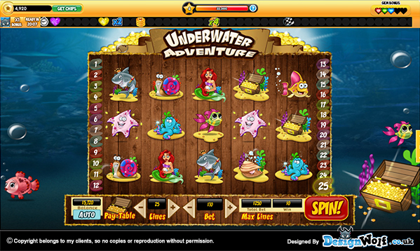 Скриншот слота Игра Underwater Adventure от 7Mojos