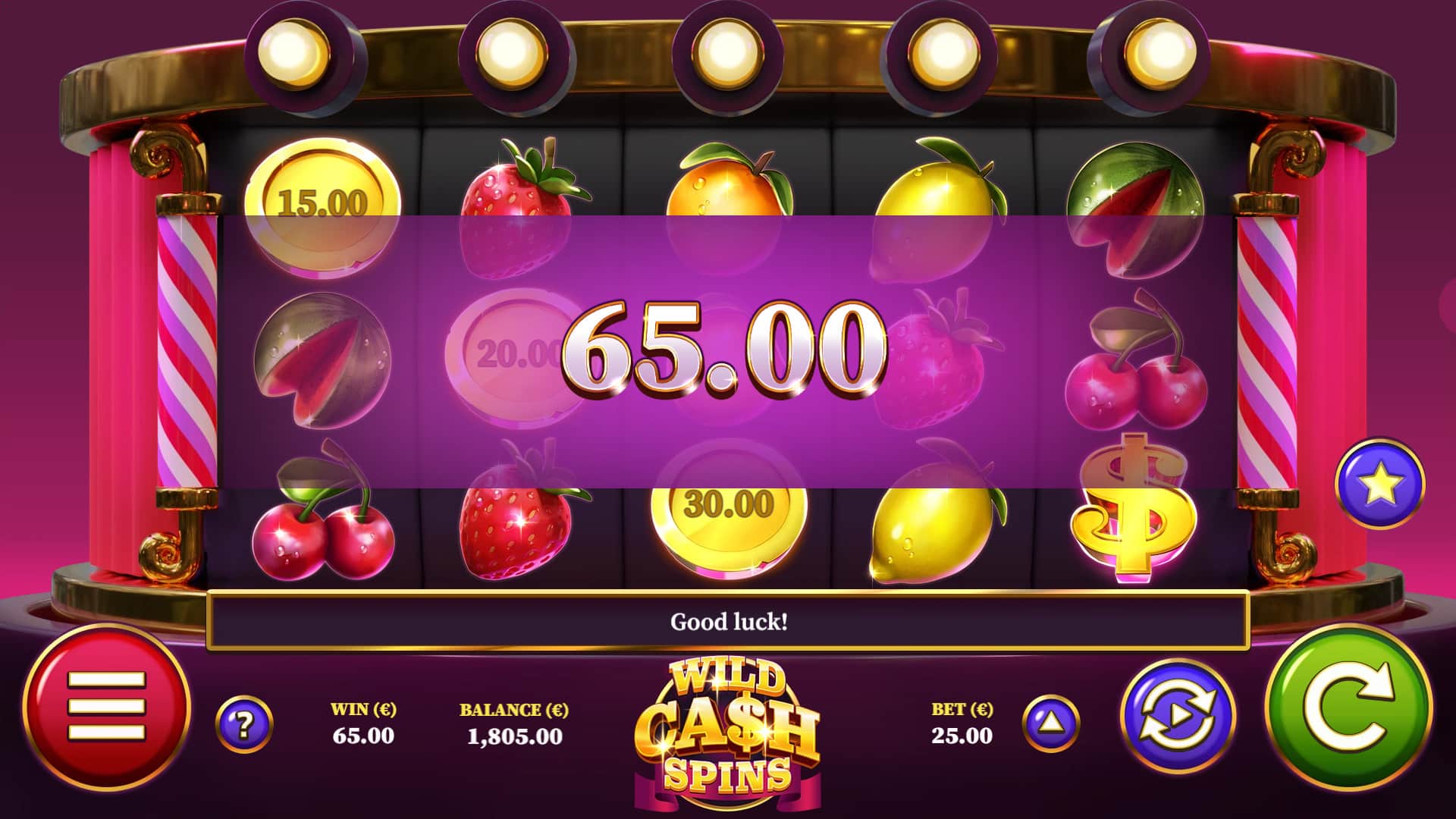 Скриншот слота Vegas Cash Spins от Inspired