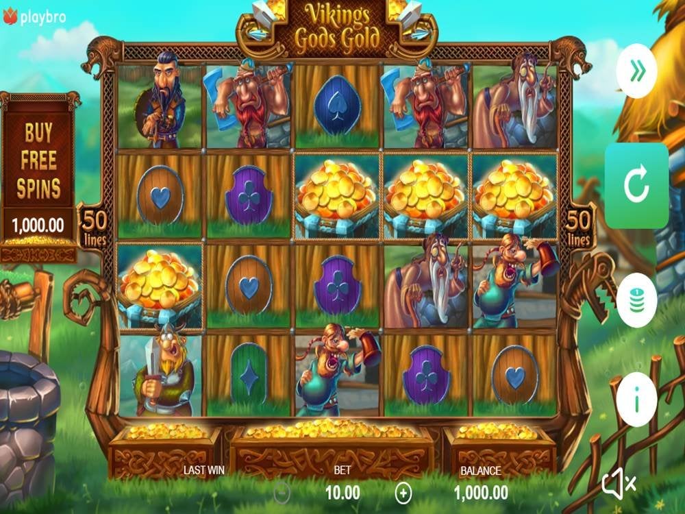 Скриншот слота Vikings Gods Gold от Playbro